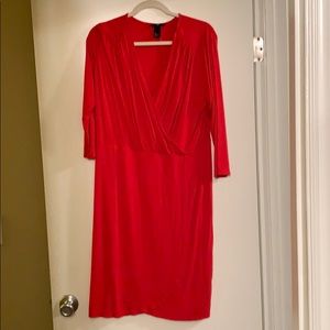 Red mid sleeve dress